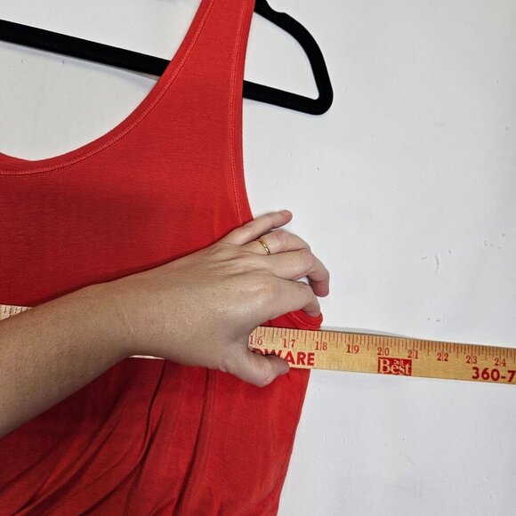 Yala Womens M Reddish‎ Orange Maxi Dress Bamboo Viscose Blend Sleeveless Drapey - Picture 5 of 7